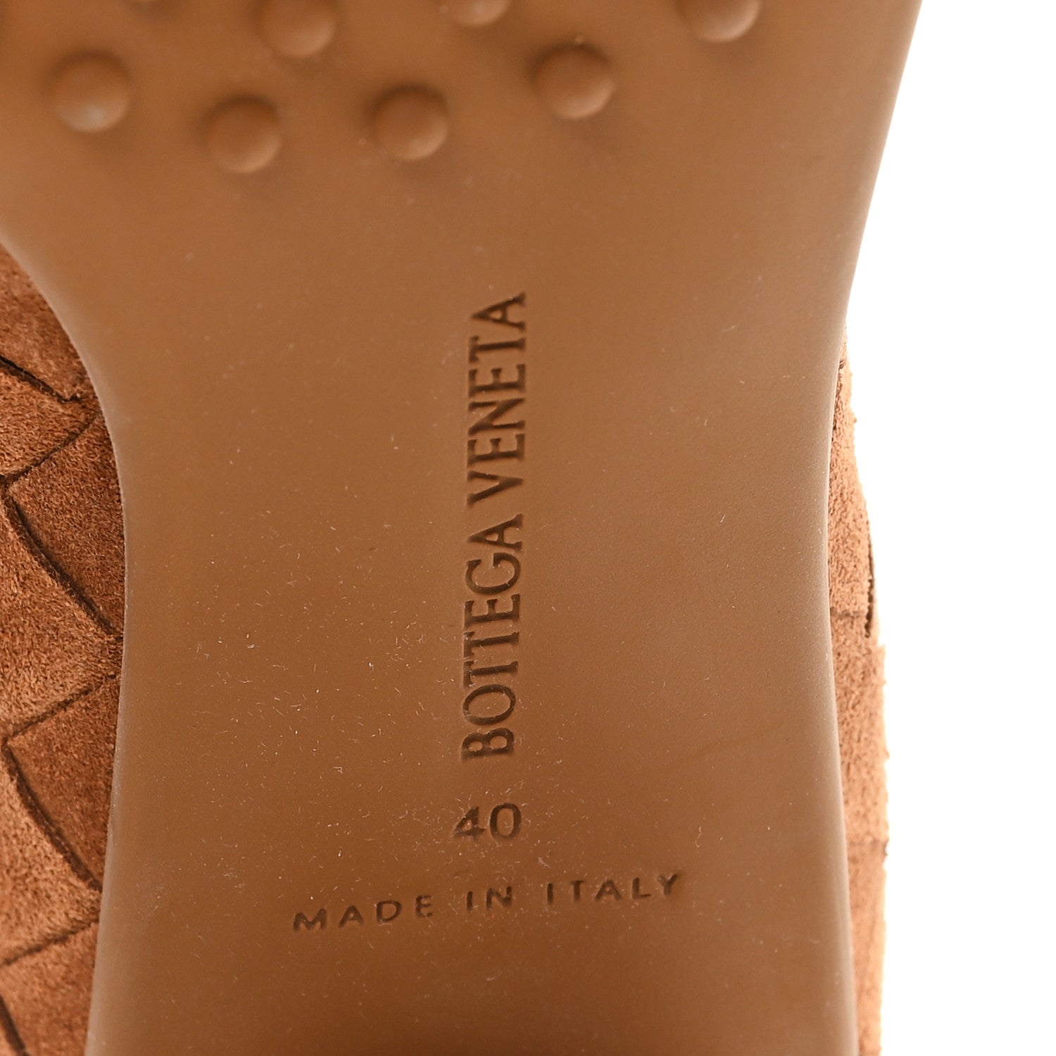 Bottega Veneta Suede Intrecciato Atomic Mid Heel Ankle 40 Caramel 7 of 8