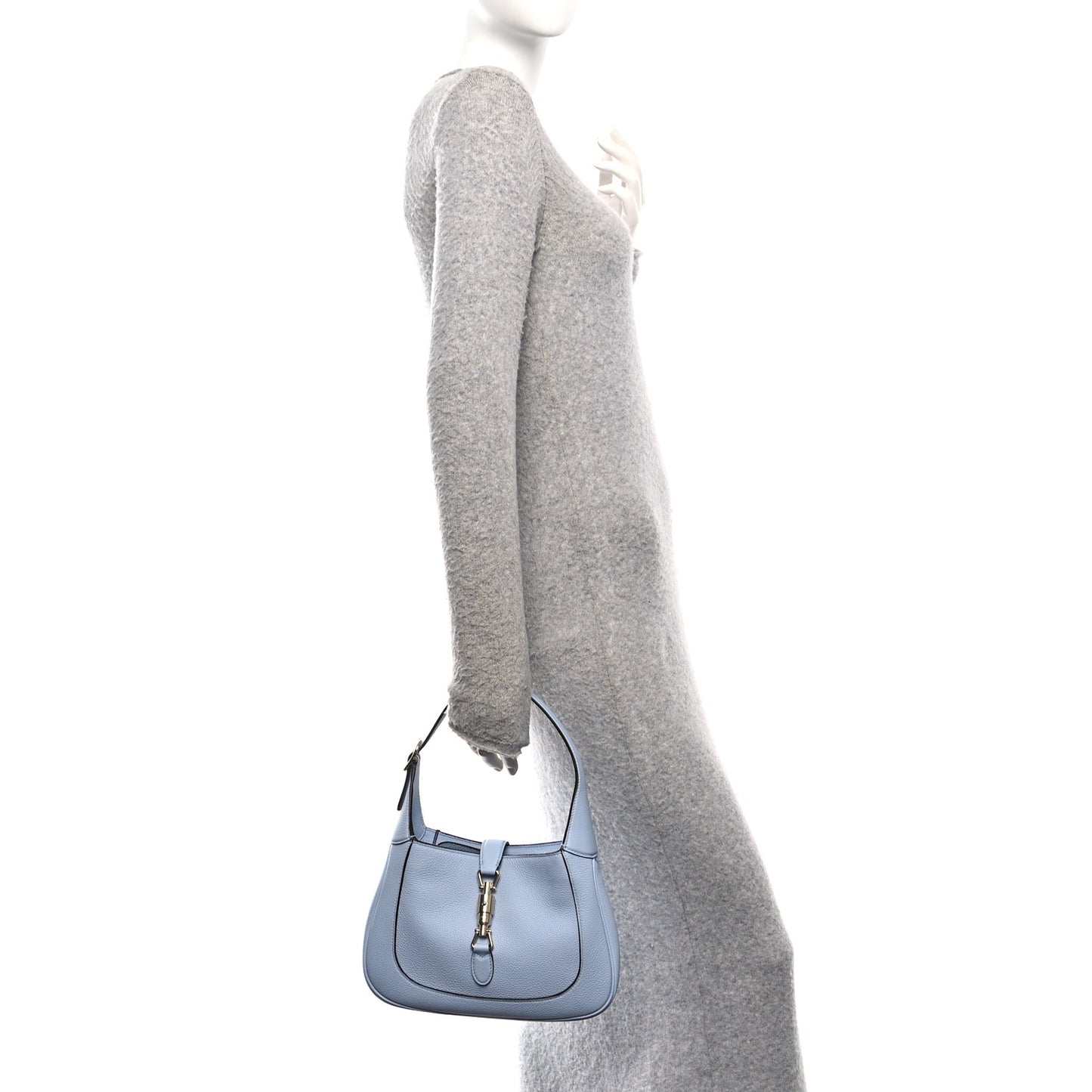 Grained Calfskin Mini Jackie 1961 Hobo Light Blue