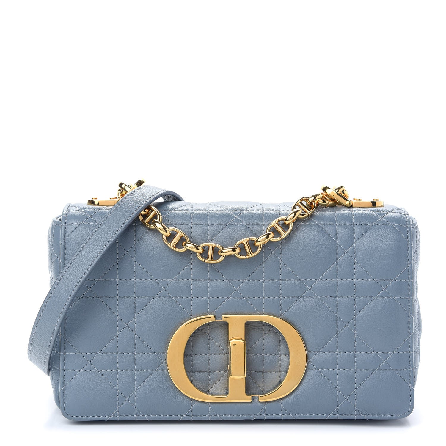 Christian Dior Calfskin Cannage Small Caro Bag Cloud Blue 1 of 9