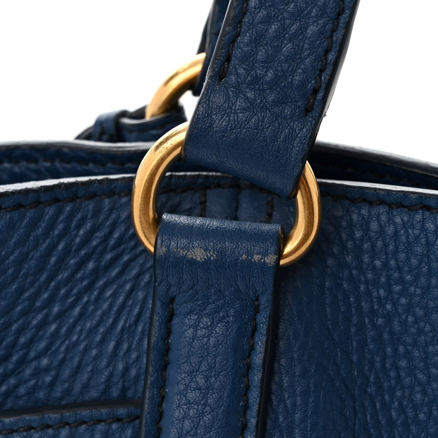 Vitello Daino Side Pocket Tote Bluette