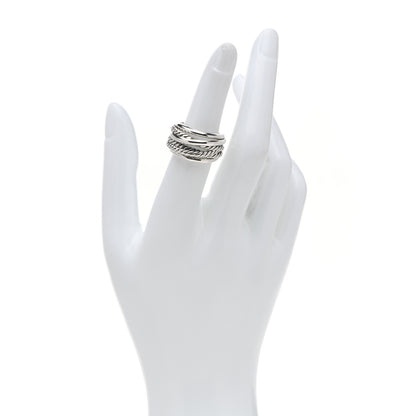 David Yurman Sterling Silver 18mm Wide Crossover Cable Ring 53 6.5 2 of 4