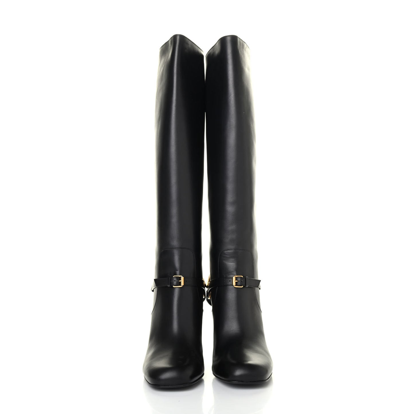 Calfskin Tess Horsebit Tall Boots 39.5 Black