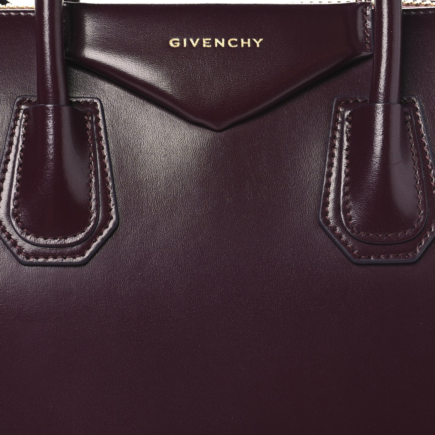 Shiny Lord Calfskin Small Antigona Oxblood Red