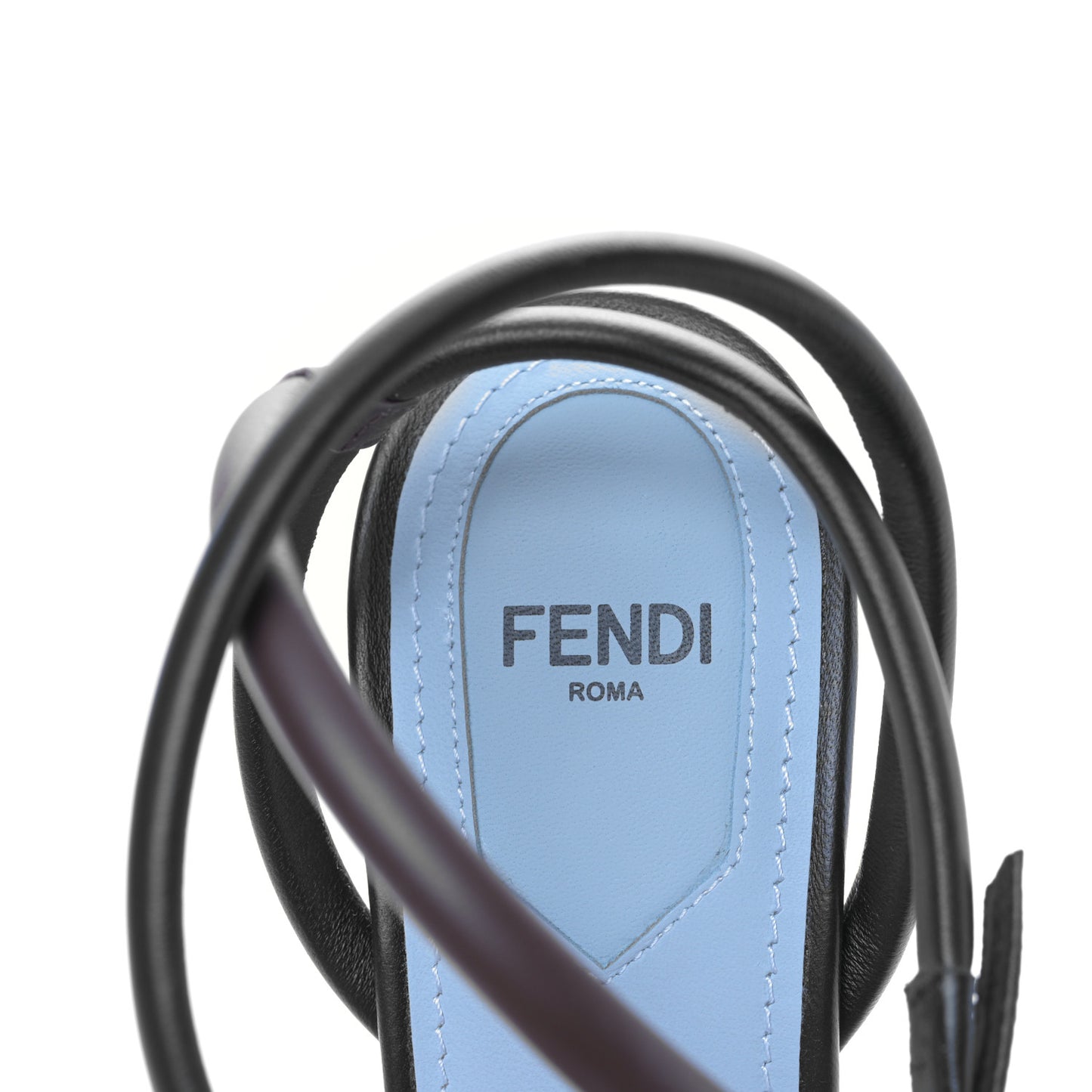 Nappa Metallic Ayers Fendi First 95mm Strappy Sandals 36.5 Black Chocolate Stagno