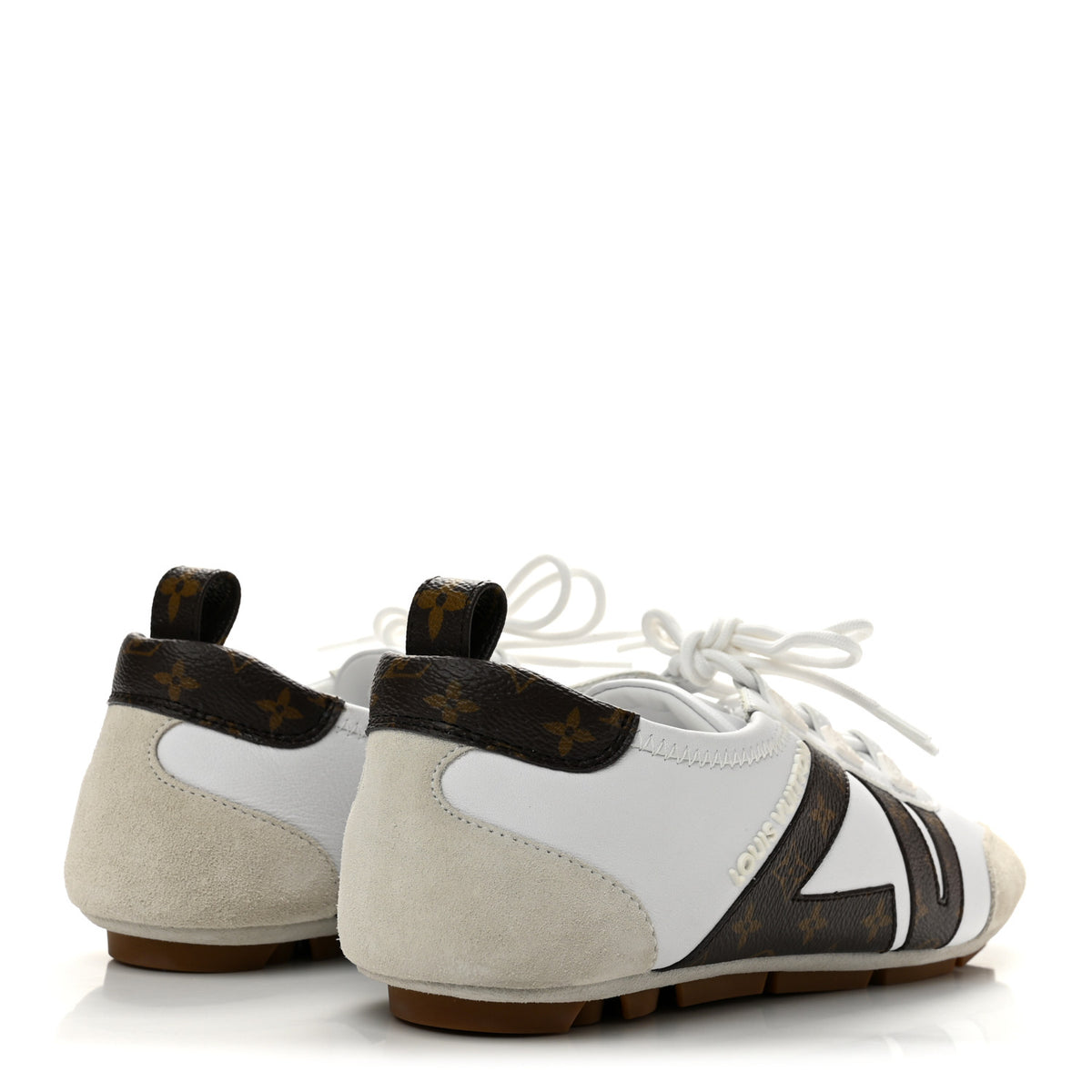 Monogram Calfskin Womens LV Sneakerina 37 White