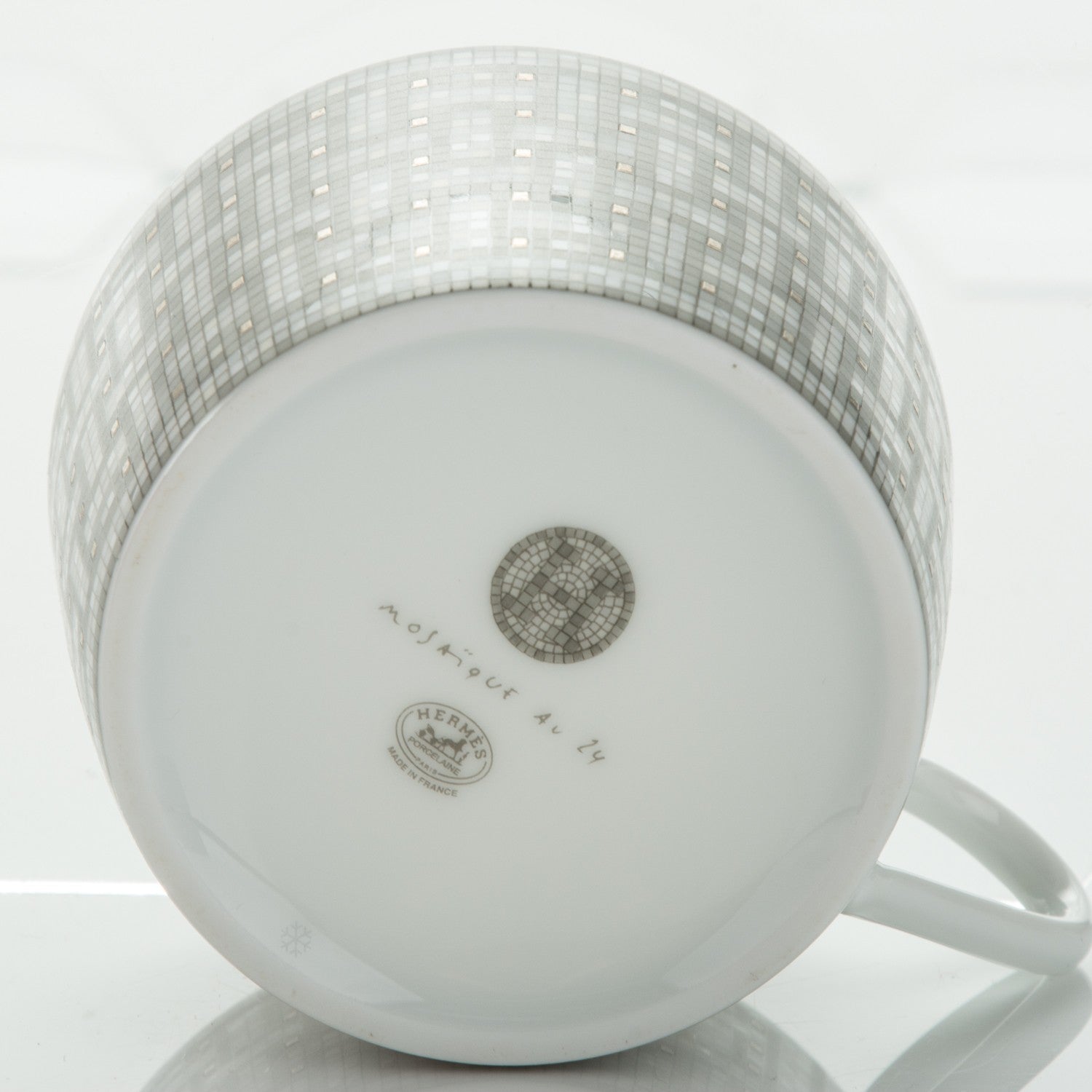 Hermes Porcelain Mosaique Au 24 Platine Tea Cup And Saucer Set Of 2 5 of 12
