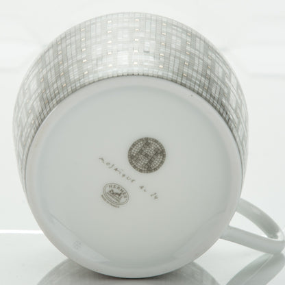 Hermes Porcelain Mosaique Au 24 Platine Tea Cup And Saucer Set Of 2 5 of 12