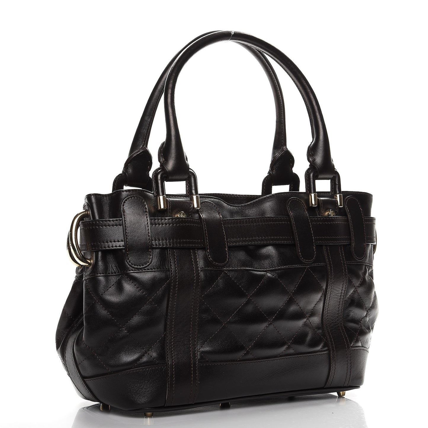 Calfskin Quilted Baby Beaton Dark Brown