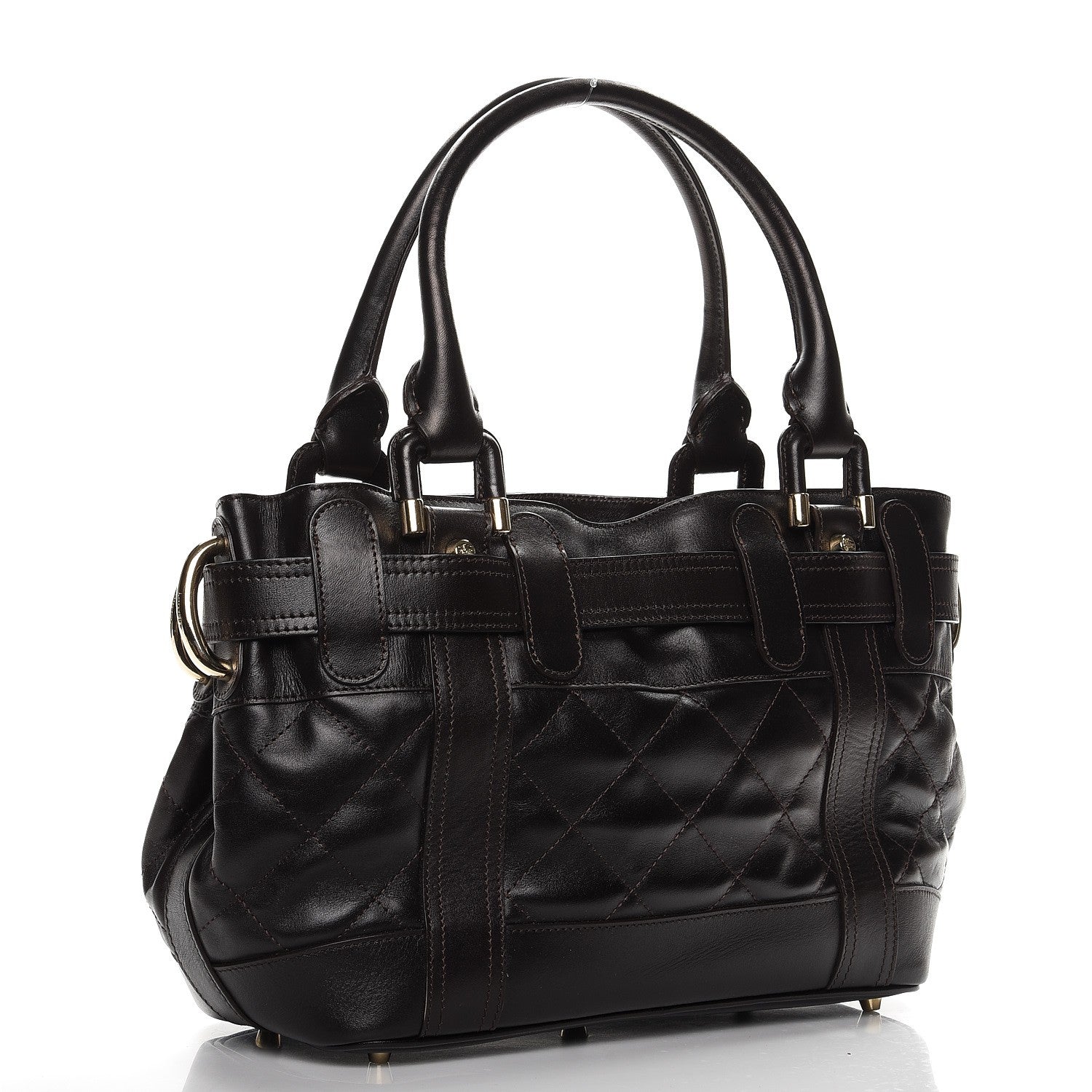 Burberry Calfskin Quilted Baby Beaton Dark Brown 3 of 9