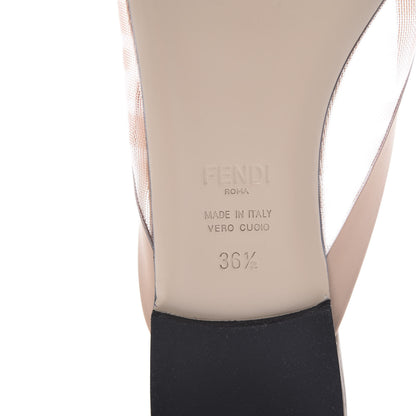 Fendi Technical Mesh FF Colibri Flat Mules 36.5 Rose Nudo 7 of 8