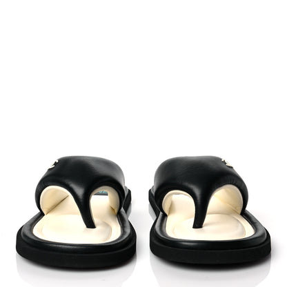 Chanel Lambskin Padded Pool Thong Sandals 40 Black 2 of 9