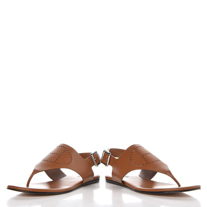 Hermes Calfskin Kola Sandals 37.5 Gold 5 of 10