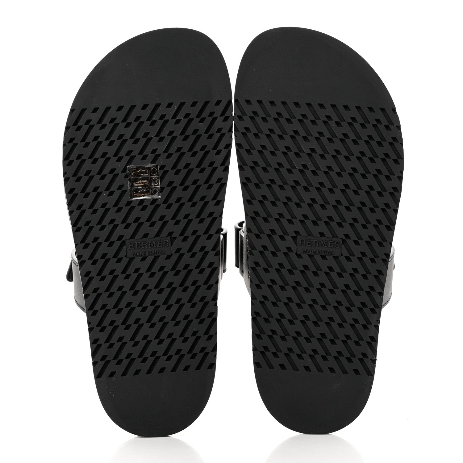 Hermes Calfskin Womens Chypre Sandals 37 Black 5 of 9