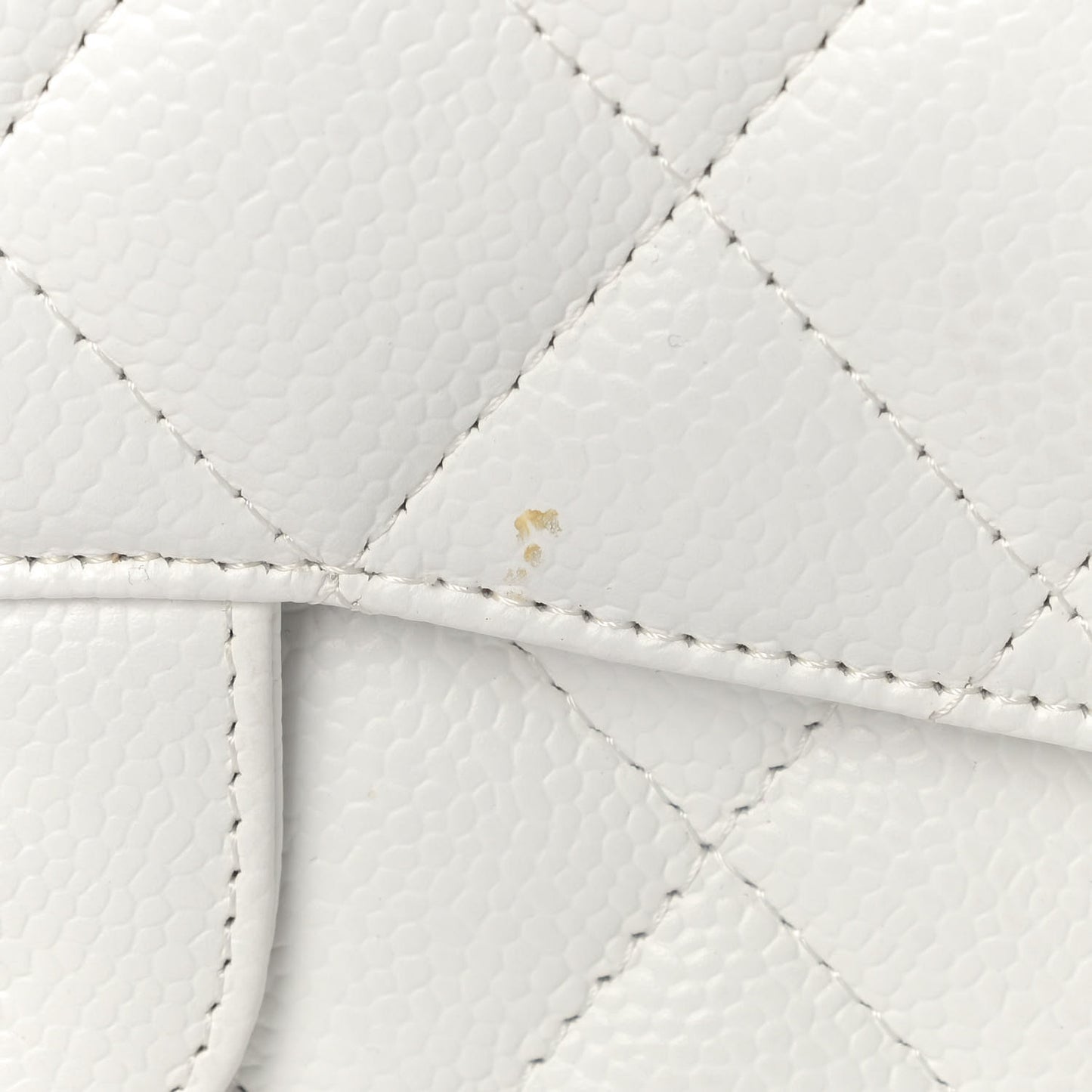 Caviar Quilted Jumbo Single Flap White