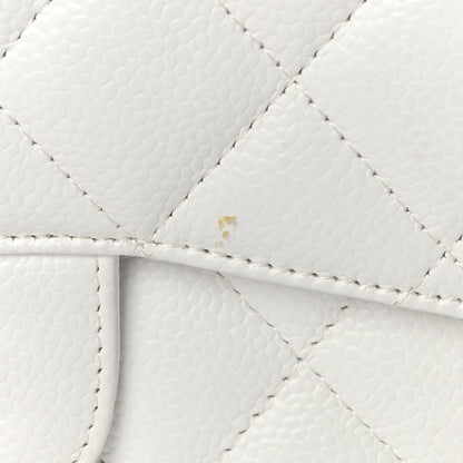 Chanel Caviar Quilted Jumbo Single Flap White 7 of 7