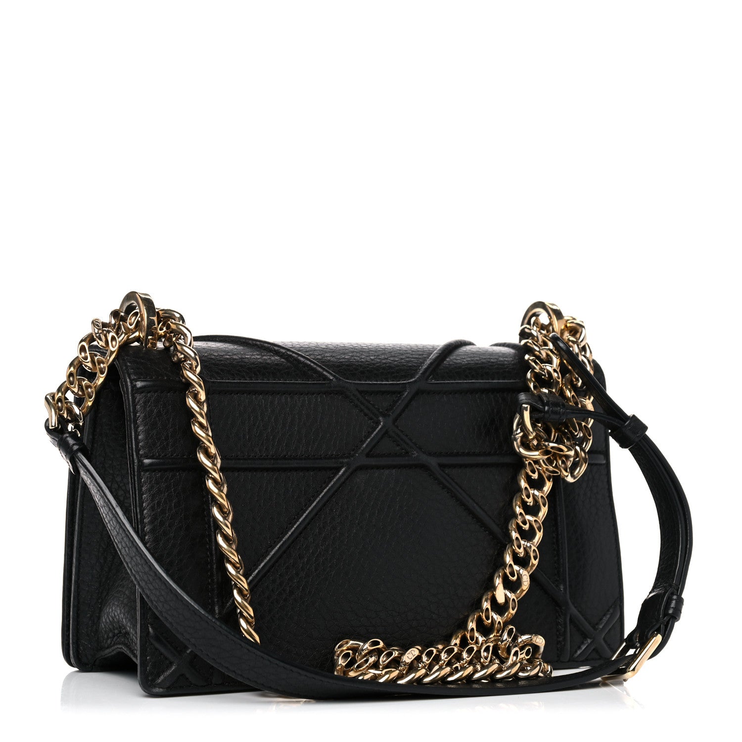 Christian Dior Grained Calfskin Medium Diorama Flap Bag Black 3 of 15