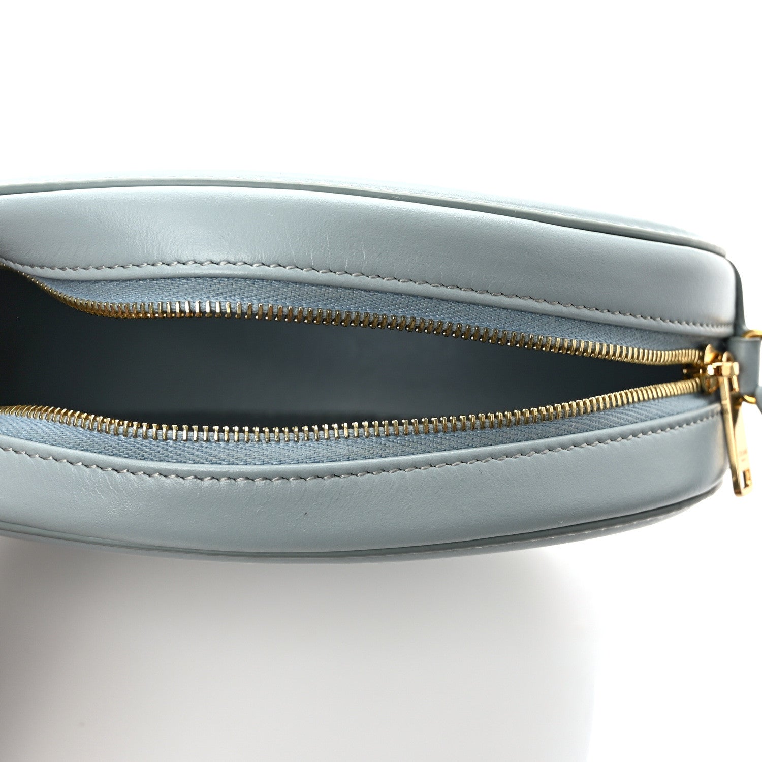 Celine Smooth Calfskin Cuir Small Triomphe Oval Crossbody Purse Ice Blue 4 of 8