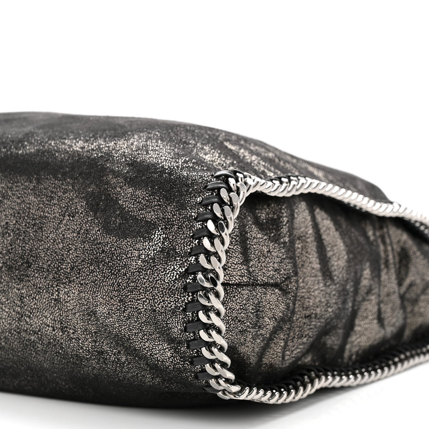Metallic Shaggy Deer Big Falabella Tote Black