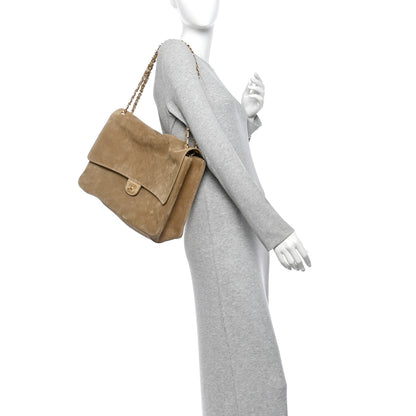 Chanel Suede Calfskin Souplissimo Maxi Flap Dark Beige 2 of 11