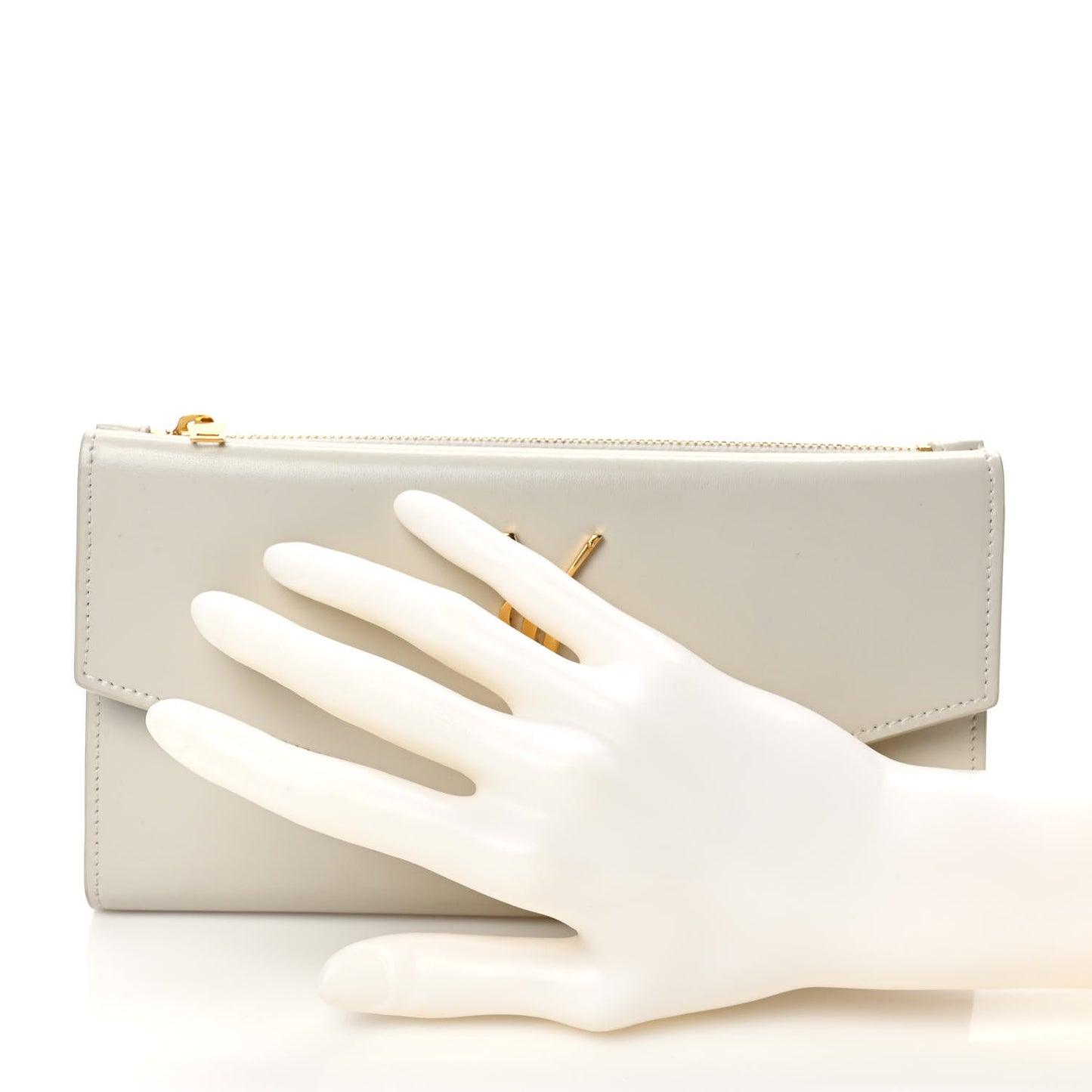 Smooth Shiny Calfskin Monogram Uptown Wallet Crema Soft
