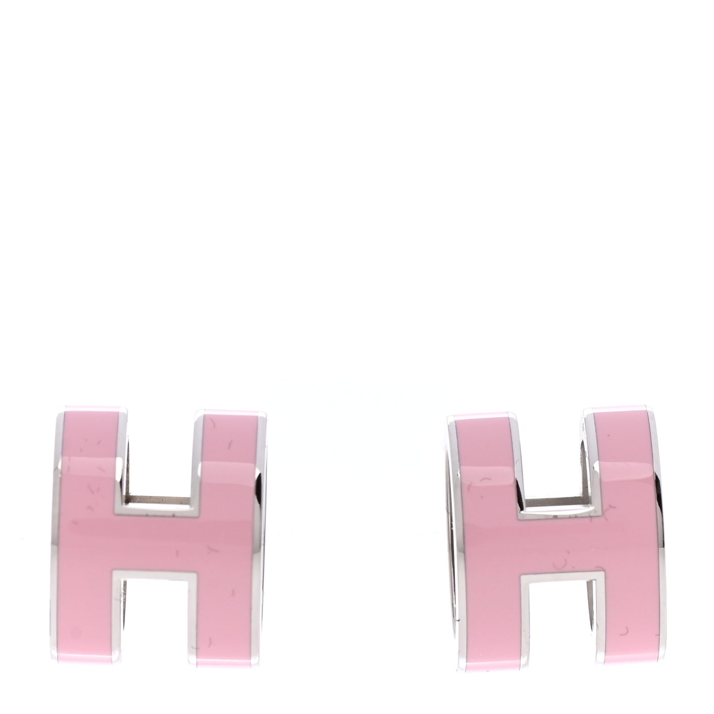 Palladium Lacquered Pop H Earrings Rose Dragee