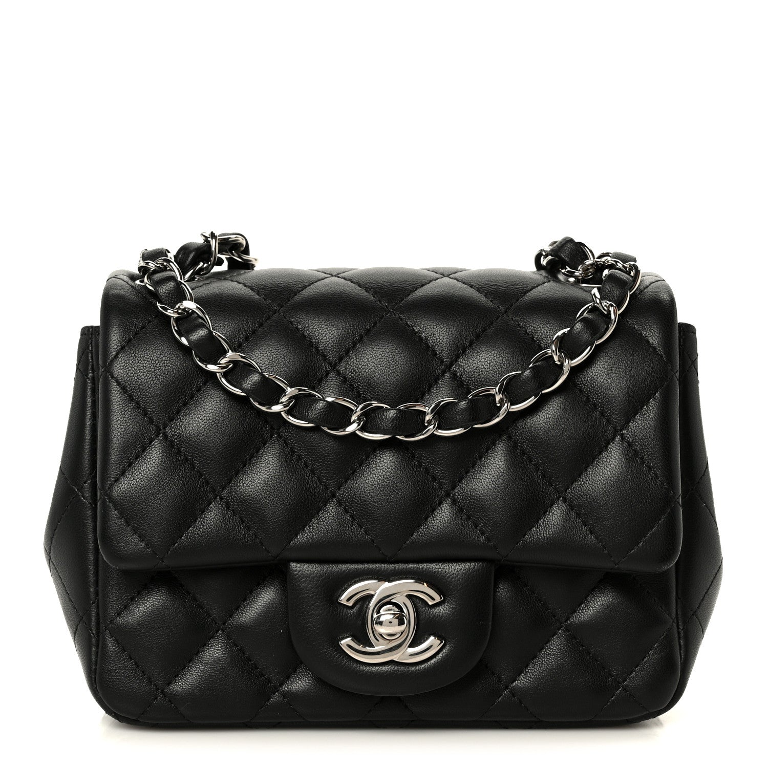 Chanel Lambskin Quilted Mini Square Flap Black 1 of 11