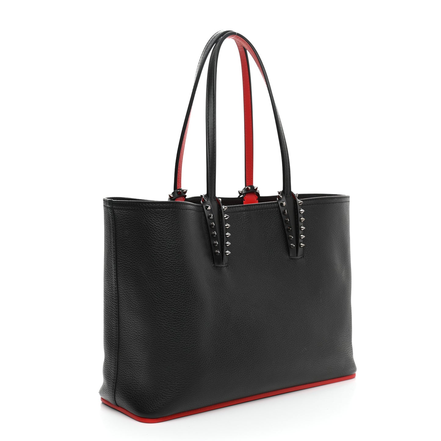 Calfskin Spikes Small East West Cabata Tote Black