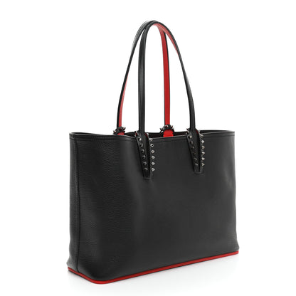 Christian Louboutin Calfskin Spikes Small East West Cabata Tote Black 4 of 12