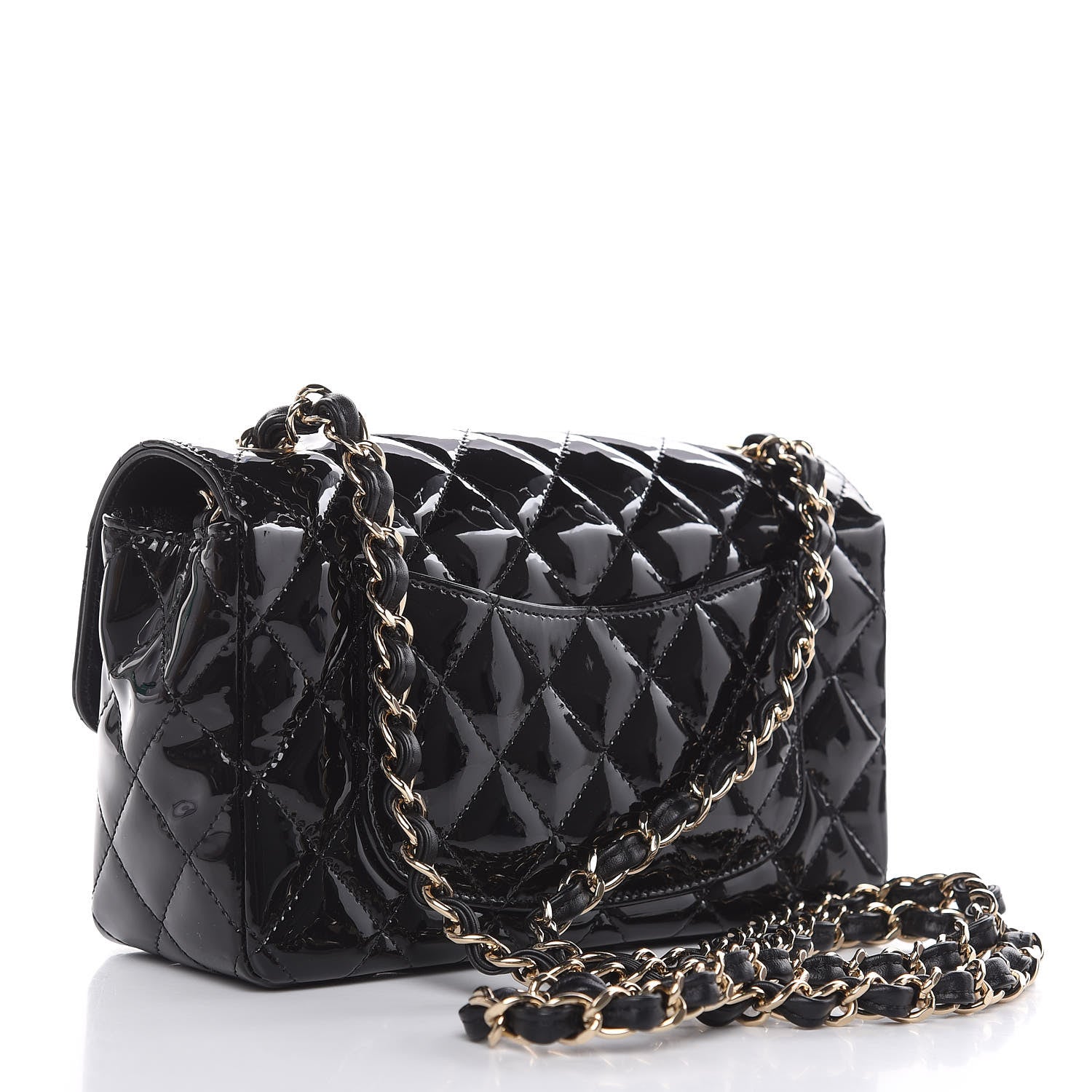 Chanel Patent Calfskin Quilted Mini Rectangular Flap Black 3 of 10