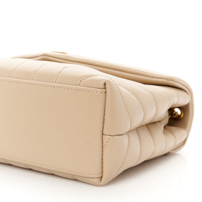 Saint Laurent Calfskin Y Quilted Monogram Small Loulou Chain Satchel Dark Beige 11 of 13