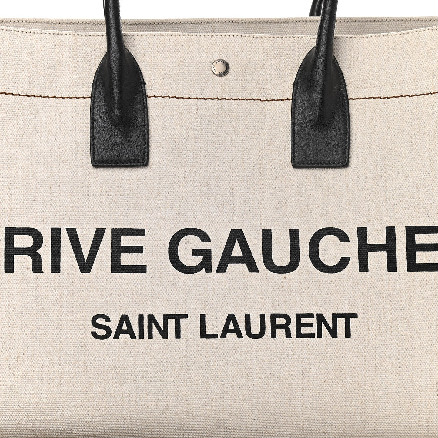 Linen Calfskin Rive Gauche Tote Optic White