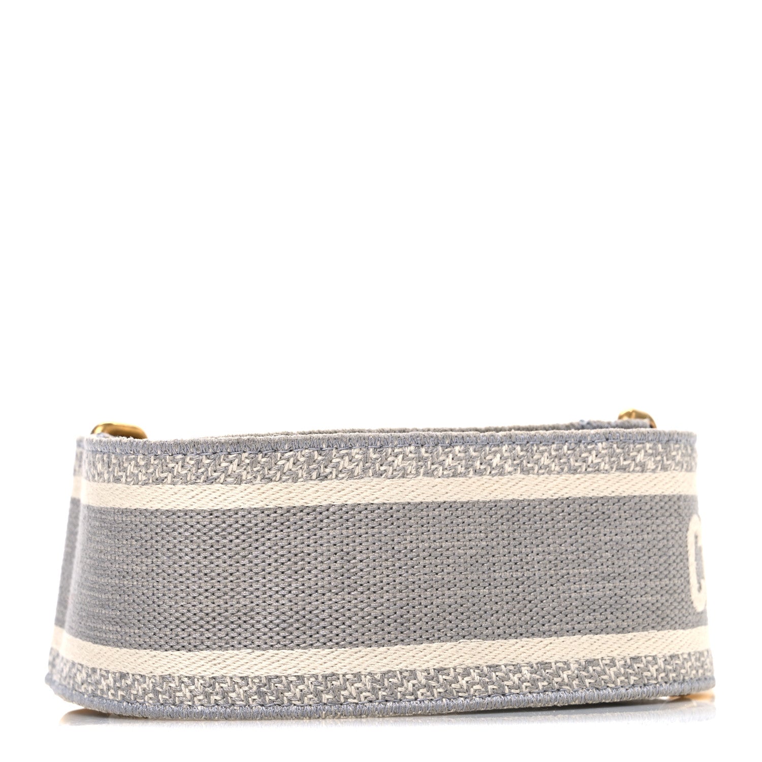 Christian Dior Canvas Embroidered Shoulder Strap Grey 2 of 4