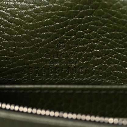 Gucci Dollar Calfskin Enamel Monochrome Mini GG Marmont Chain Wallet Military Wood 5 of 6