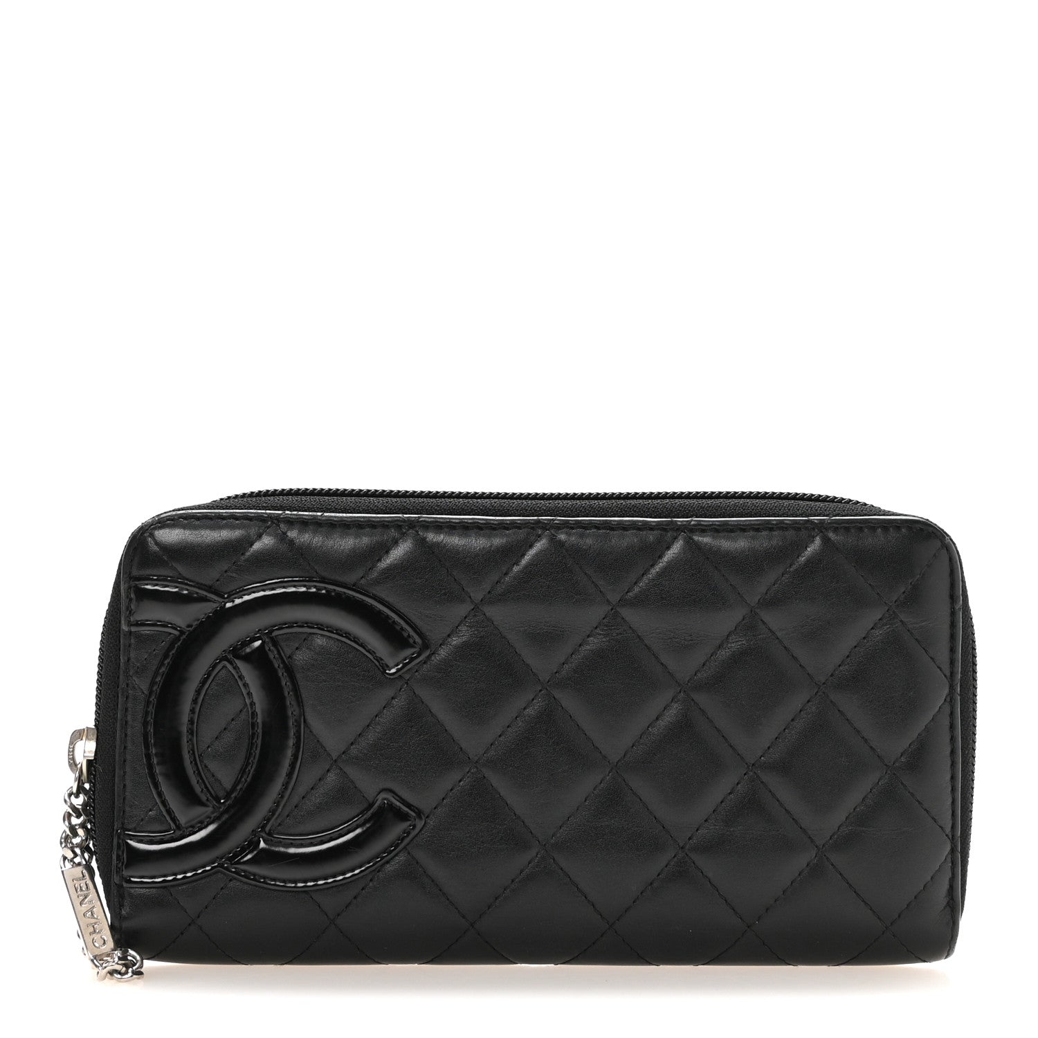 Chanel Calfskin Quilted Cambon Large Gusset Zip Around Wallet Black 1 of 9
