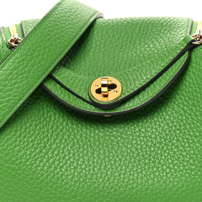 Hermes Taurillon Clemence Mini Lindy 20 Vert Yucca 8 of 10