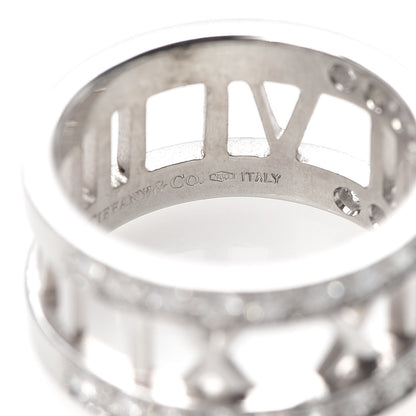 Tiffany 18K White Gold Diamond Wide Atlas Open Ring 47 4.25 8 of 9