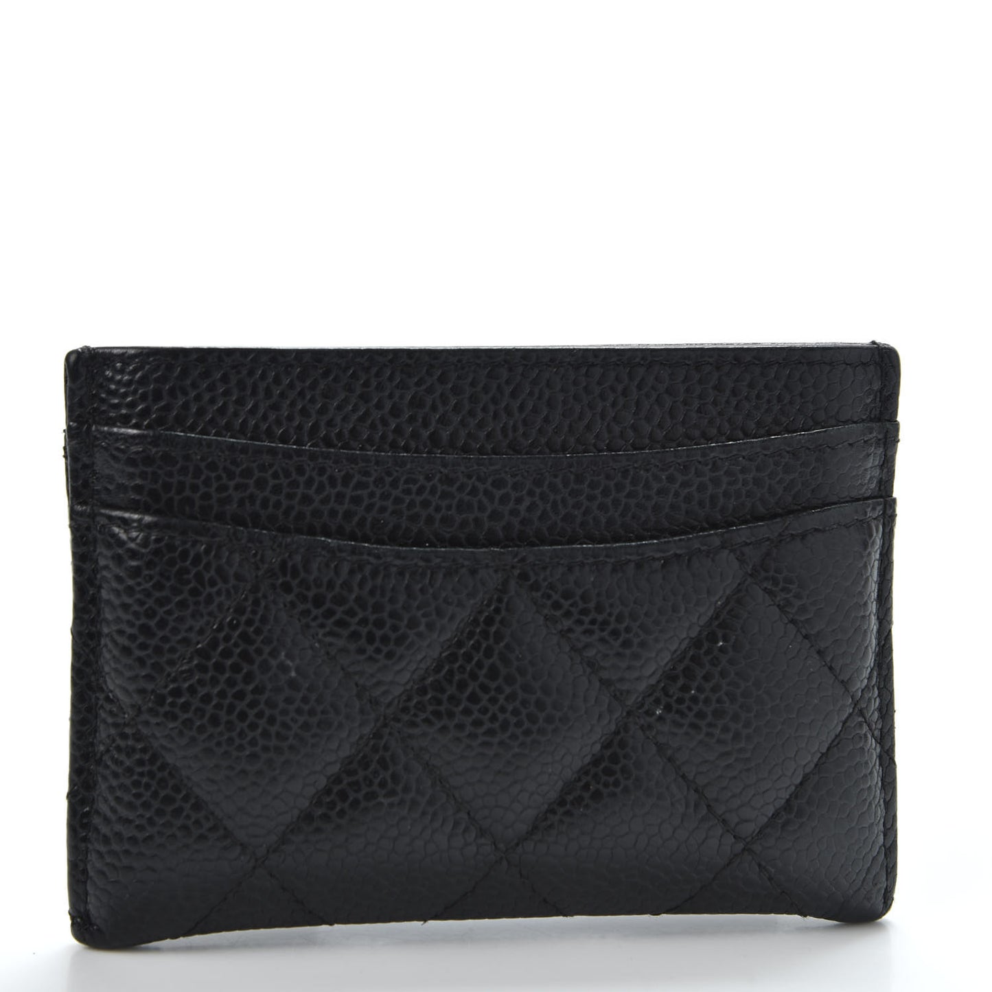 Caviar Quilted Card Holder Black