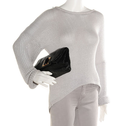 Louis Vuitton Calfskin Quilted Monogram Altair Clutch Black 2 of 7