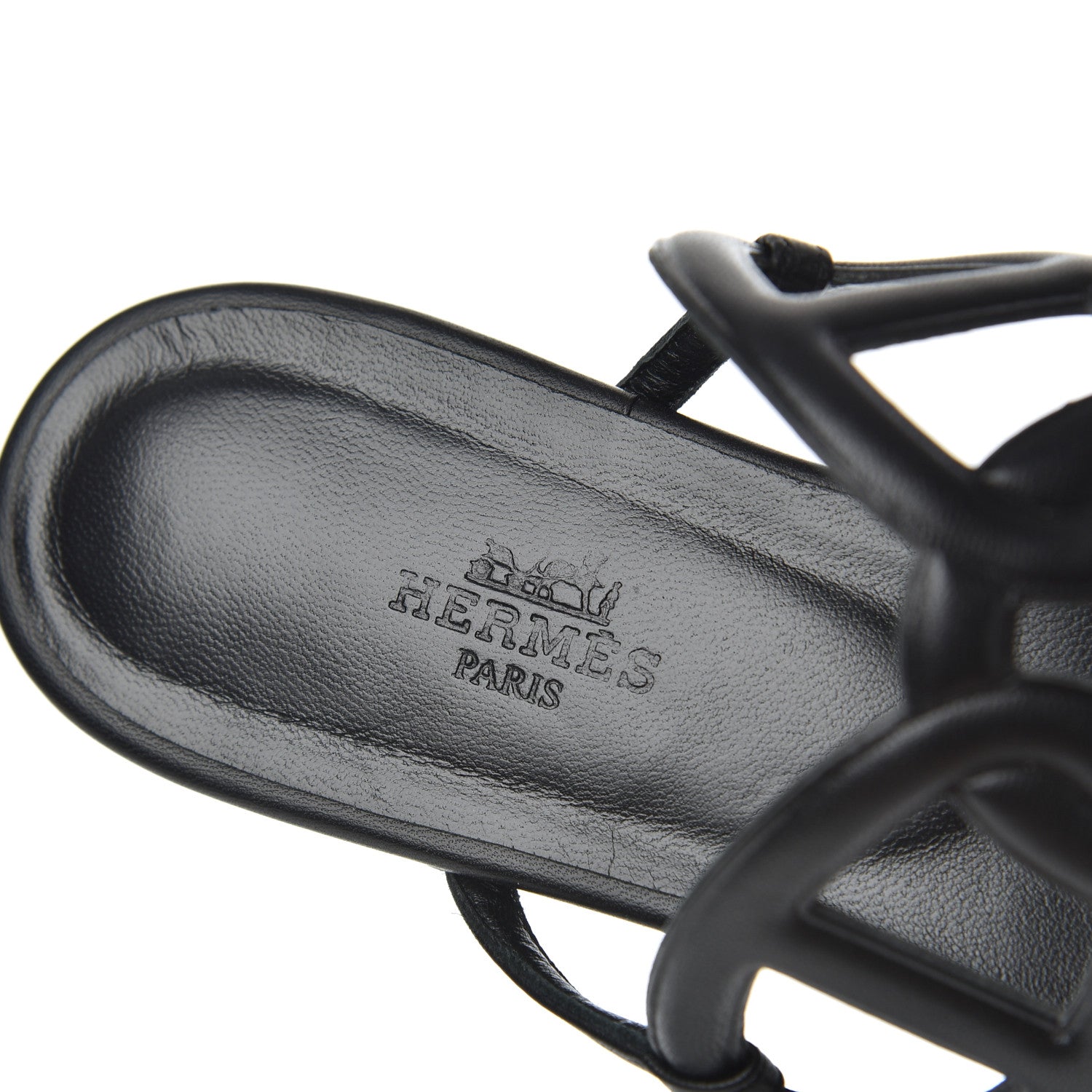 Hermes Nappa Womens Beach Sandals 37 Black 7 of 13