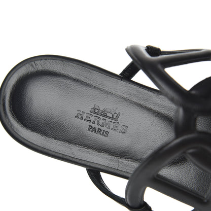 Hermes Nappa Womens Beach Sandals 37 Black 7 of 13