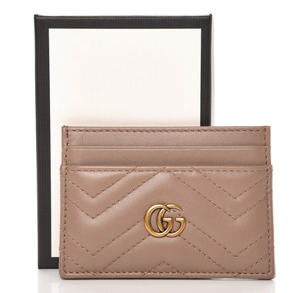 Gucci Calfskin Matelasse GG Marmont Card Holder Porcelain Rose 7 of 7