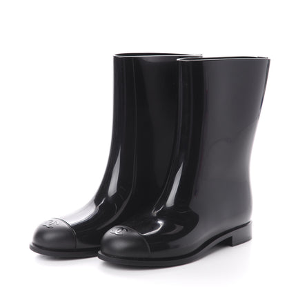 Chanel Rubber Rain Boots 36 Black 3 of 7