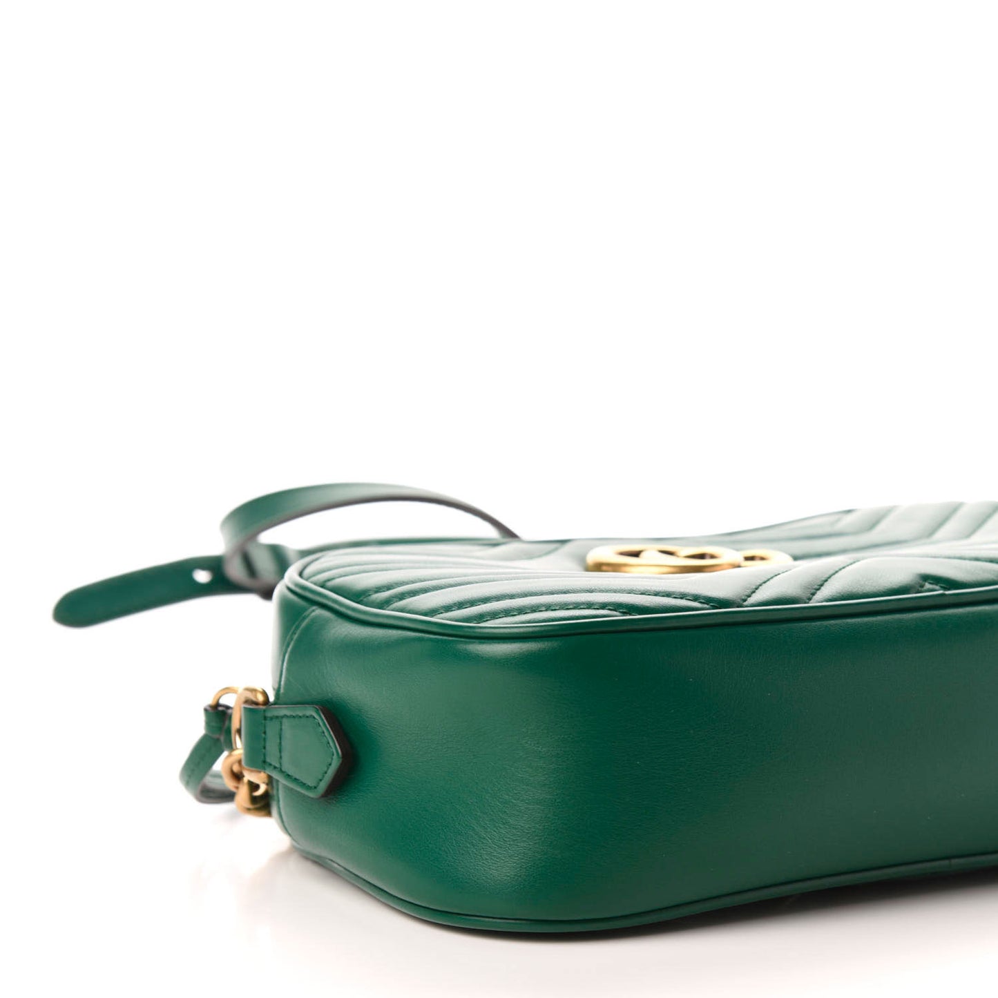 Calfskin Matelasse Small GG Marmont Chain Shoulder Bag Emerald Green