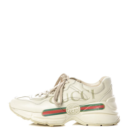 Gucci Calfskin Logo Womens Rhyton Sneakers 35.5 Ivory 1 of 16