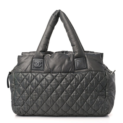 Chanel Nylon Quilted Large Coco Cocoon Reversible Tote Grey 1 of 12