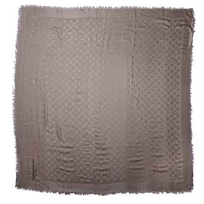 Louis Vuitton Silk Wool Monogram Shawl Beige 2 of 4