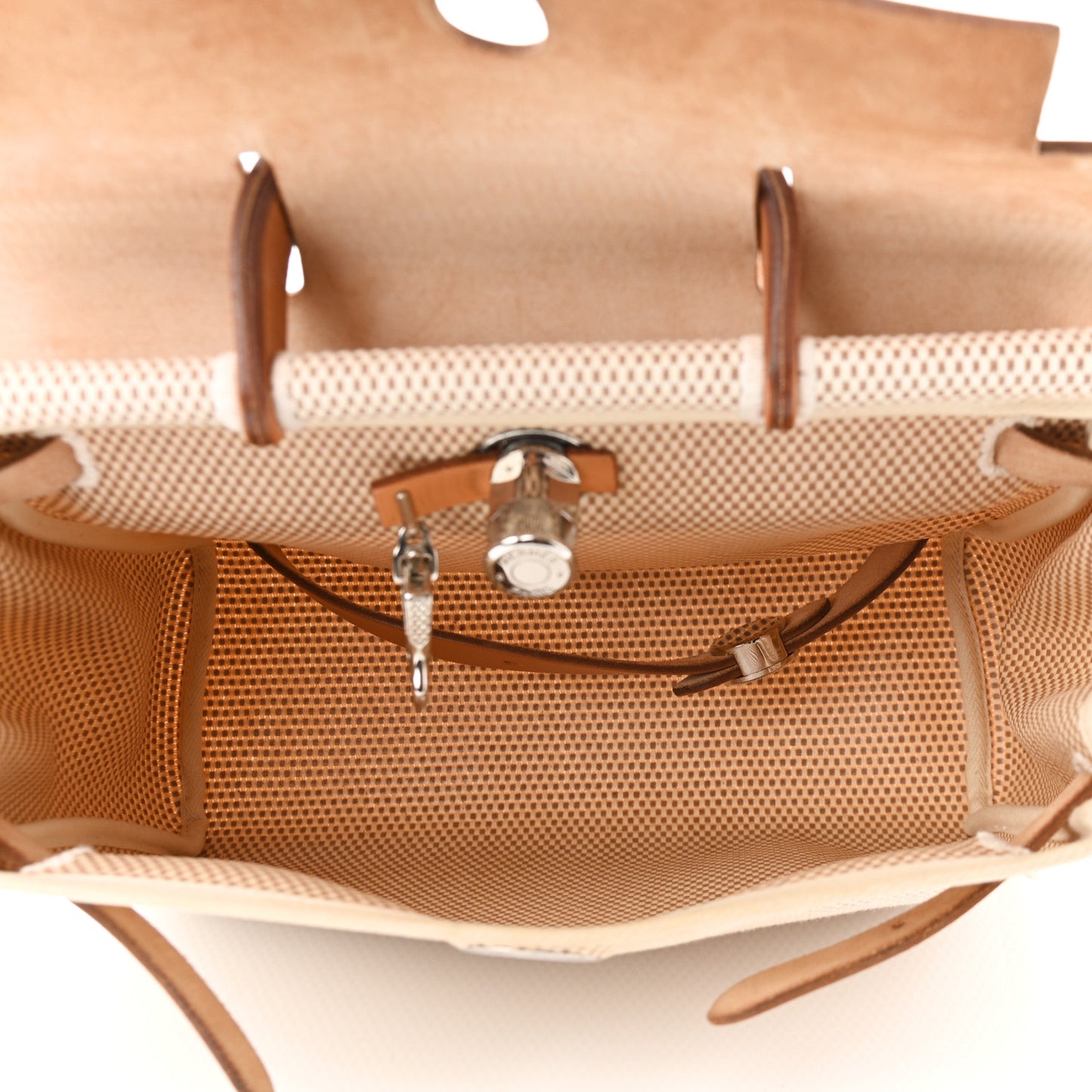 Toile Vache Calfskin Herbag 30 PM Backpack Natural