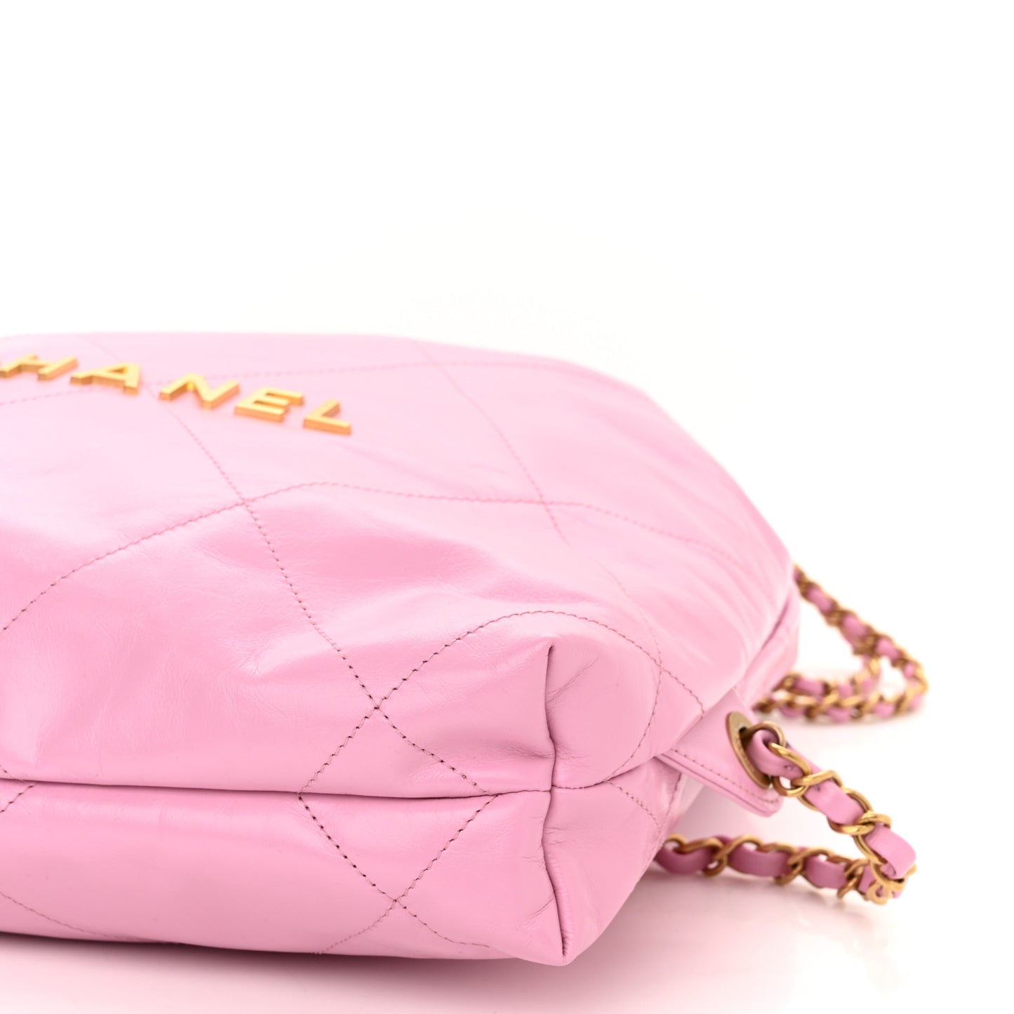 Shiny Calfskin Quilted Chanel 22 Backpack Lilac