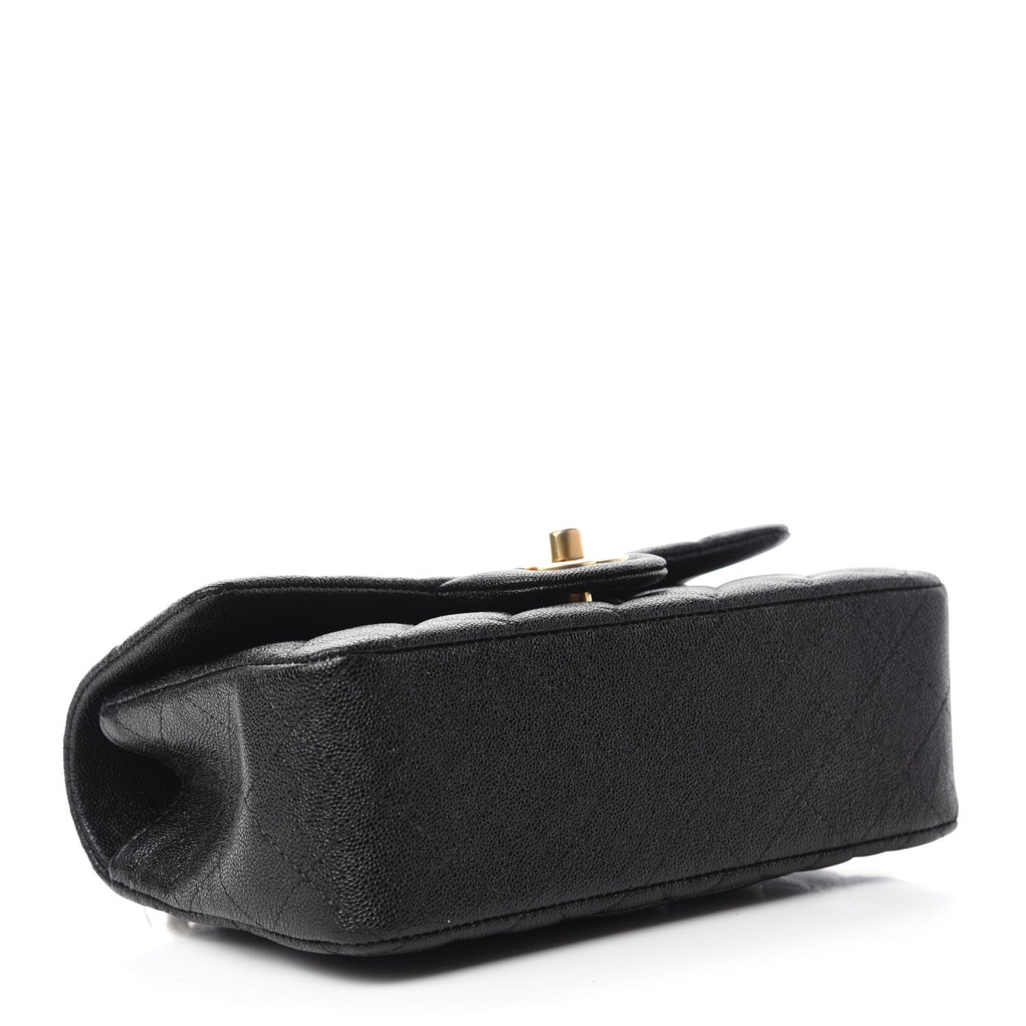 Caviar Quilted Mini Top Handle Rectangular Flap Black