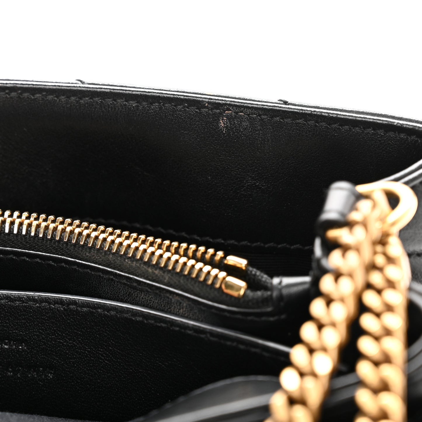 Calfskin Y Quilted Monogram Small Loulou Chain Satchel Black